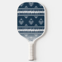 Navy Blue Boho Chic Fringe Muster Custom Text