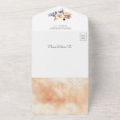 Navy Blue Boho Earthy Floral Moon Babydusche All In One Einladung (Außenbereich)