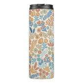 Navy Blue Boho Floral 3D-Effekt Mama Thermosbecher (Rückseite)