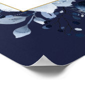 Navy Blue Boho Floral Heilige Kommune Begrüßungsze Poster (Ecke)