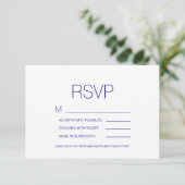 Navy Blue Boho Floral Wedding RSVP Karte (Stehend Vorderseite)