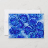 Navy Blue Boho Floral Wedding RSVP Karte (Rückseite)