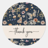 Navy Blue Boho Vielen Dank Sticker (Vorderseite)