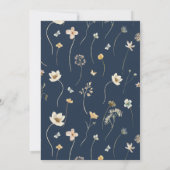 Navy Blue Boho Wildblume Brautparty Einladung (Rückseite)