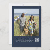 Navy Blue Boho Wildblume Minimal Blumenhochzeit Einladung (Rückseite)