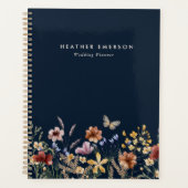 Navy Blue Boho Wildblumen Blumenplaner Planer (Vorderseite)