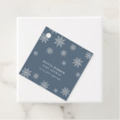 Navy Blue Boho Winter Snowflake Babydusche Geschenkanhänger (Beispiel)