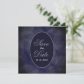 Navy Blue Bokeh Hochzeit speichern das Datum Save The Date (Stehend Vorderseite)
