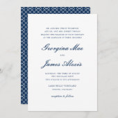 Navy Blue Bold Script Classic Wedding Einladung (Vorne/Hinten)