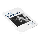 Navy Blue Bold Typografy Foto Save the Date Magnet (Rechte Seite)