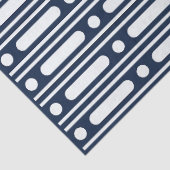 Navy Blue Bone Inlay Border Dots Decoupage Paper Seidenpapier (Detail)