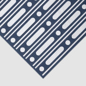 Navy Blue Bone Inlay Border Dots Decoupage Paper Seidenpapier (Detail)