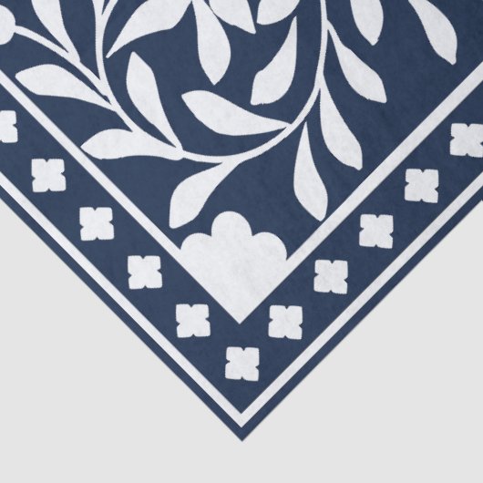 Navy Blue Bone Inlay Decoupage Paper Seidenpapier (Detail)