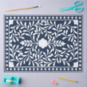 Navy Blue Bone Inlay Decoupage Paper Seidenpapier (Basteln)