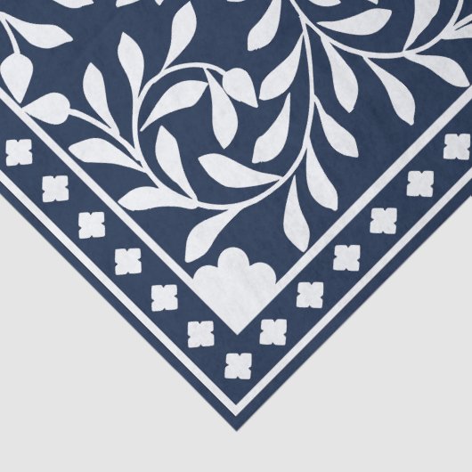 Navy Blue Bone Inlay Decoupage Paper Seidenpapier (Detail)