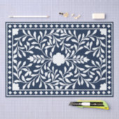 Navy Blue Bone Inlay Decoupage Paper Seidenpapier (Handwerk)