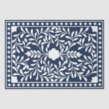 Navy Blue Bone Inlay Decoupage Paper