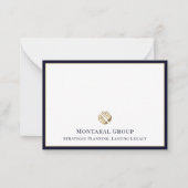 Navy Blue Border Mitteilungskarte (Vorderseite)