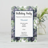 NAVY BLUE BOTANICAL FLORAL EUCALYPTUS EINLADUNG (Stehend Vorderseite)