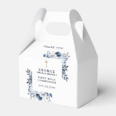 Navy Blue Botanical Modern Heilige Kommune Geschenkschachtel (Rückseite)