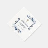Navy Blue Botanical Modern Heilige Kommune Serviette (Ecke)