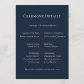 Navy Blue Botanical Wedding Programm (Rückseite)