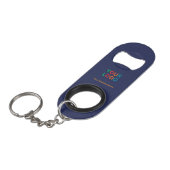 Navy Blue Bottle Opener Custom Text Bar Key Gift Mini Flaschenöffner (Vorderseite Schrägansicht)