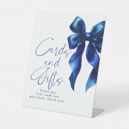 Navy Blue Bow Cards and Gifts Bridal Shower Sockelschild