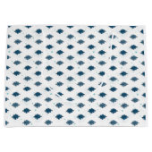 Navy Blue Bow Pattern Large Glossy Gift Bag Große Geschenktüte (Vorderseite)