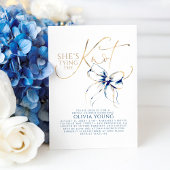 Navy Blue Bow She's Tying The Knot Bridal Shower Einladung