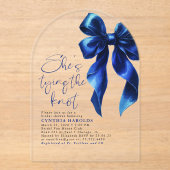 Navy Blue Bow Sie bindet das Brautparty des Knoten Acryleinladungen (Vorderseite)