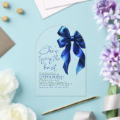 Navy Blue Bow Sie bindet das Brautparty des Knoten Acryleinladungen (Insitu (Hochzeit))