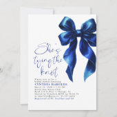Navy Blue Bow Sie bindet das Brautparty des Knoten Einladung (Vorderseite)