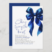 Navy Blue Bow Sie bindet das Brautparty des Knoten Einladung (Vorne/Hinten)