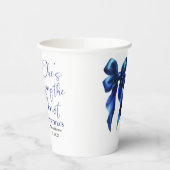 Navy Blue Bow Sie bindet das Brautparty des Knoten Pappbecher (Links)