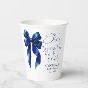 Navy Blue Bow Sie bindet das Brautparty des Knoten Pappbecher