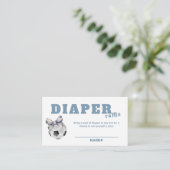 Navy Blue Bow Soccer Diaper Raffle Baby Shower  Begleitkarte (Stehend Vorderseite)