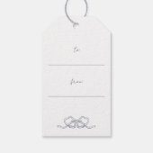 Navy Blue Bow Whimsical Einmaliges Weihnachtsgesch Geschenkanhänger (Rückseite)