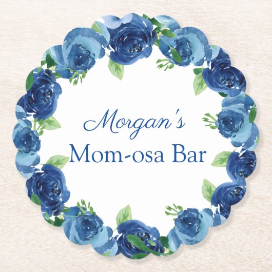 Navy Blue Boy Baby Paper Untersetzer (Vorderseite)