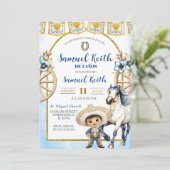 Navy Blue Boy Charro and Horse Presentacion de 3 a Einladung (Stehend Vorderseite)