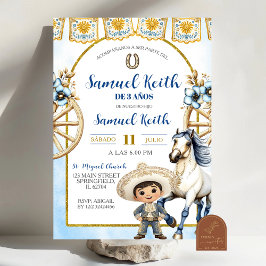 Navy Blue Boy Charro and Horse Presentacion de 3 a Einladung