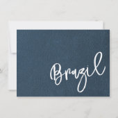 Navy Blue Brazil Passport Dankeskarte (Rückseite)