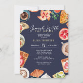 Navy Blue Bridal Brunch Waffeln Einladung (Vorderseite)