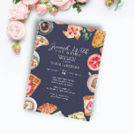 Navy Blue Bridal Brunch Waffeln Einladung<br><div class="desc">Eine einzigartige Einladung für eine einzigartige Braut. Mit Brunch Lebensmittel Aquarell Illustrationen rund um die einladen Informationen. Wenn Sie einen passenden Artikel benötigen,  um mit der Einladung zu gehen,  lass mir bitte wissen (Maria) Happy zu helfen!</div>
