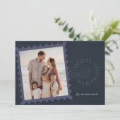 Navy Blue Briefmarke 2 Foto Weihnachten (Stehend Vorderseite)