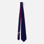 Navy Blue Bright Abstract Design Stilvoll Neck Tie Krawatte (Rückseite)