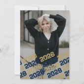 Navy Blue & Bronze Abschluss Foto Danke Karte (Rückseite)