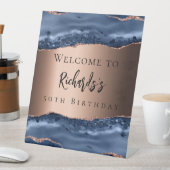 Navy-Blue-Bronze-Ager Geburtstagsgeschenk Sockelschild (In Situ)