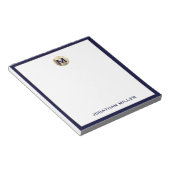 Navy Blue Brushed Gold Monogram Notepad Notizblock (angewinkelt)