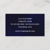 Navy Blue Brushed Metal Sheen Visitenkarte (Rückseite)